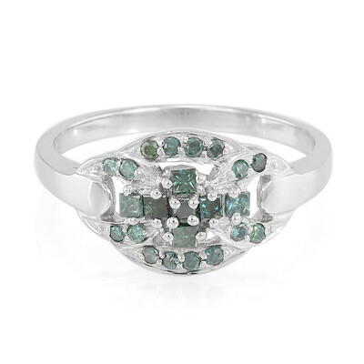 Fancy-Diamant-Silberring