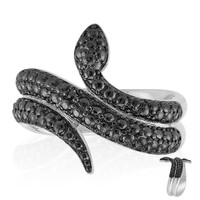 Schwarzer Diamant-Silberring