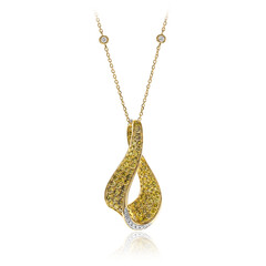 Gelber SI1 Diamant-Goldhalskette (CIRARI)