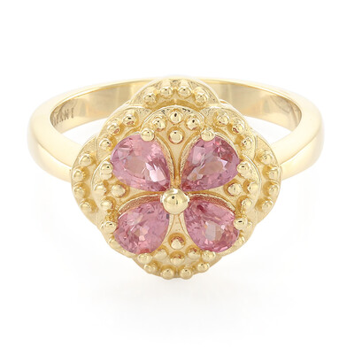 Nicht erhitzter Padparadscha-Saphir-Goldring (AMAYANI)
