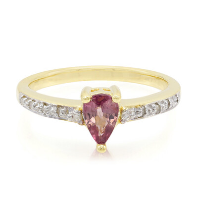 Nicht erhitzter Padparadscha-Saphir-Goldring