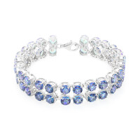 Blauer Mystik-Topas-Silberarmband