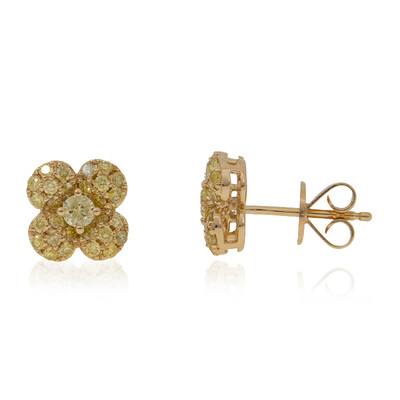 Gelber SI2 Diamant-Goldohrringe (CIRARI)