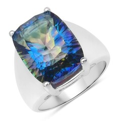 Blauer Mystik-Quarz-Silberring