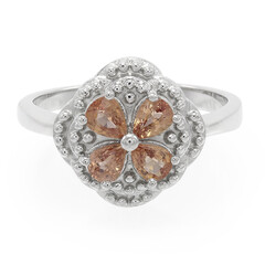 Padparadscha-Saphir-Silberring