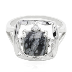 Schneeflocken-Obsidian-Silberring