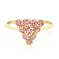Nicht erhitzter Padparadscha-Saphir-Goldring (AMAYANI)
