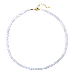 Blauer Band-Achat-Silberhalskette