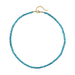 Neonblauer Apatit-Silberhalskette