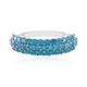 Neonblauer Apatit-Silberring
