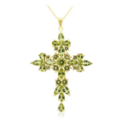 Peridot-Silberhalskette