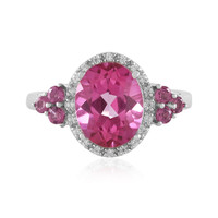 Pinkfarbener Topas-Silberring
