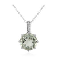 Grüner Amethyst-Silberhalskette
