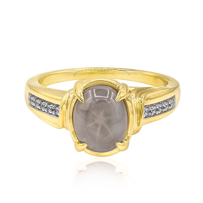 Silberner Stern-Saphir-Goldring