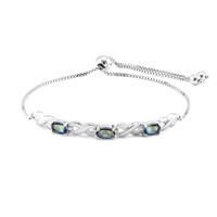 Blauer Mystik-Quarz-Silberarmband