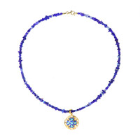 Äthiopischer Blauer Opal-Silberhalskette (Riya)