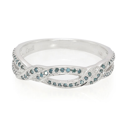 Fancy-Diamant-Silberring