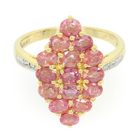 Nicht erhitzter Padparadscha-Saphir-Goldring (AMAYANI)