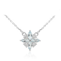 Himmelblauer Topas-Silbercollier