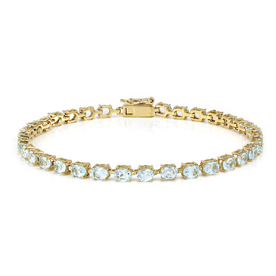 Himmelblauer Topas-Silberarmband