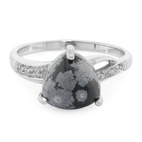 Schneeflocken-Obsidian-Silberring