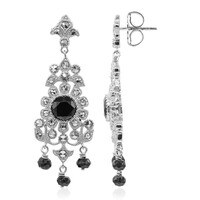Schwarzer Spinell-Silberohrringe (Dallas Prince Designs)