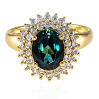 Brasilianischer Indigolith-Goldring