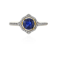 Blauer Stern-Saphir-Silberring