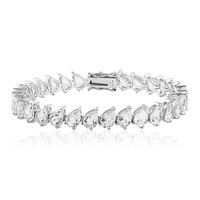 Weißer Topas-Silberarmband