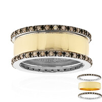 I2 Champagner-Diamant-Silberring