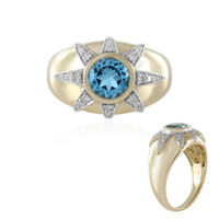 Schweizblauer Topas-Goldring (de Melo)