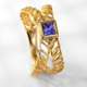 AAA-Tansanit-Goldring (Ornaments by de Melo)