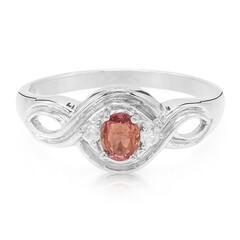 Padparadscha-Saphir-Silberring