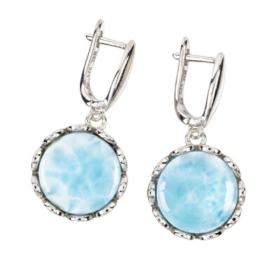 Larimar-Silberohrringe