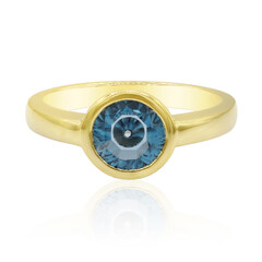 Londonblauer Topas-Goldring (Glenn Lehrer)