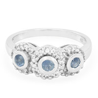 Blauer Saphir-Silberring