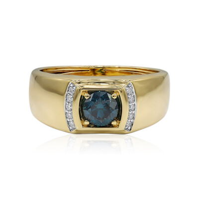 Blauer VS1 Brillant-Goldring (Annette)