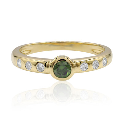 Grüner VS1 Brillant-Goldring (Annette)