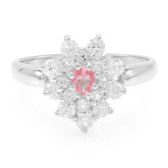 Pinkfarbener Saphir-Silberring