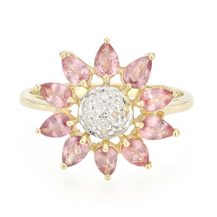 Nicht erhitzter Padparadscha-Saphir-Goldring (AMAYANI)