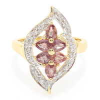 Nicht erhitzter Padparadscha-Saphir-Goldring (AMAYANI)