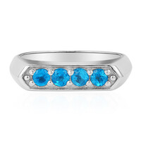Neonblauer Apatit-Silberring