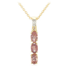 Nicht erhitzter Padparadscha-Saphir-Goldhalskette (AMAYANI)