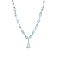 Himmelblauer Topas-Silbercollier