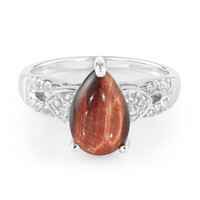Rotes Tigerauge-Silberring