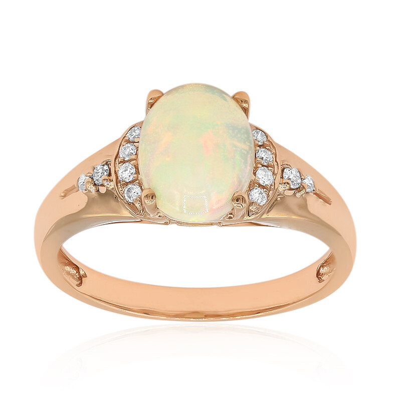 Schicker AAA Welo Opal 10K Rose Gold Ring Athiopisch 1 22ct