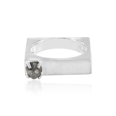 Silberfarbener Diamant-Silberring (MONOSONO COLLECTION)