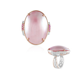 Pinkfarbene Mabe-Perlen-Silberring (Gems en Vogue)