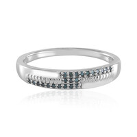 Blauer I2 Diamant-Silberring