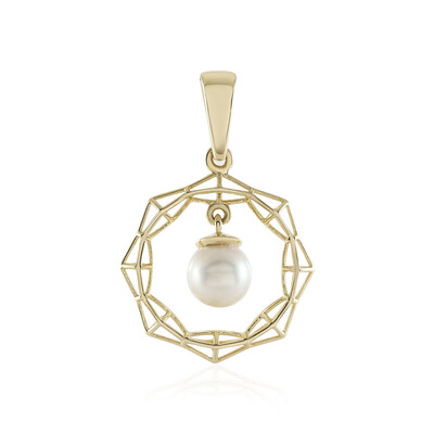 Weiße Süßwasserzuchtperlen-Goldanhänger (Ornaments by de Melo)